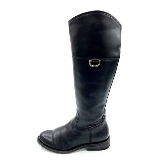 Frye Jayden Riding Boots High Knee Western Tall Boots D Ring Womens 6 B Black - Picture 6 of 10